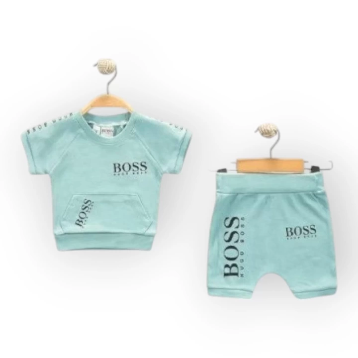 Baby Marka Bossa Desen İnterlok Şortlı İkili Takım Unisex 6-24 Ay