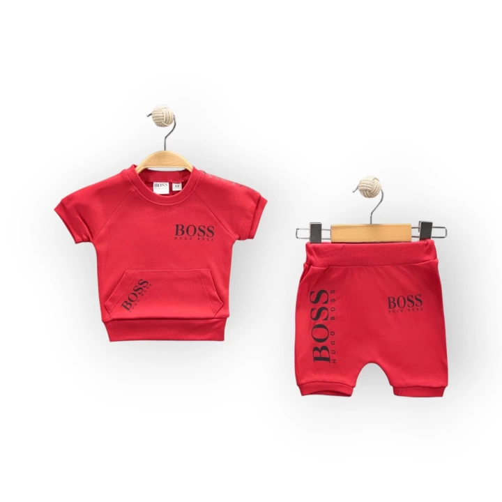 Baby Marka Bossa Desen İnterlok Şortlı İkili Takım Unisex 6-24 Ay