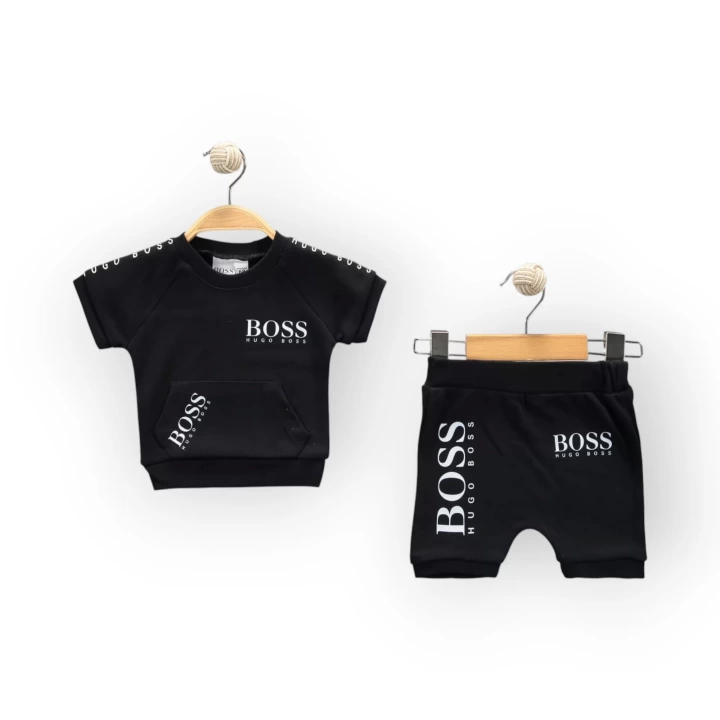 Baby Marka Bossa Desen İnterlok Şortlı İkili Takım Unisex 6-24 Ay