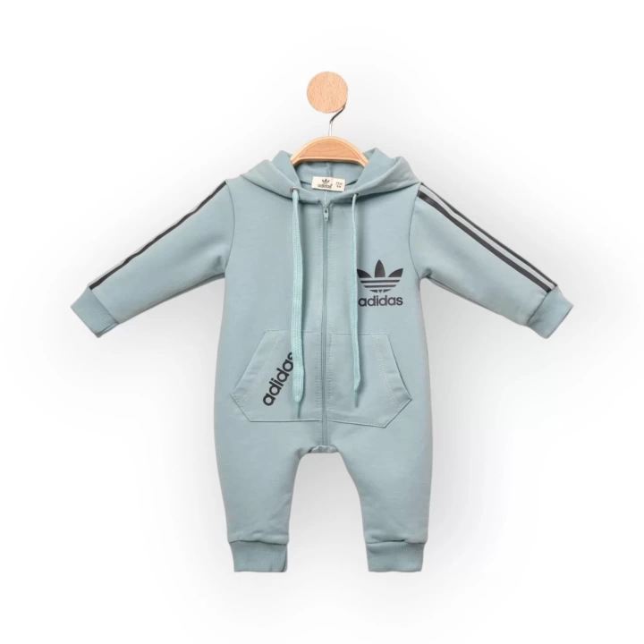 Baby Marka Addas Desen Kapşonlu Tulum Unisex 6-24 Ay