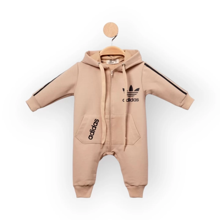 Baby Marka Addas Desen Kapşonlu Tulum Unisex 6-24 Ay