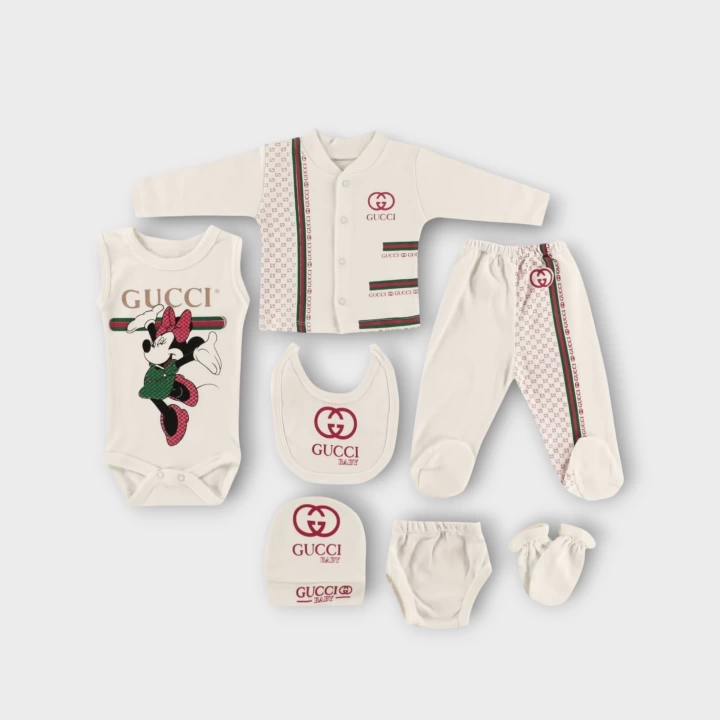 Baby Marka Cuccy Desen Yedili Set Unisex 0-6 Ay