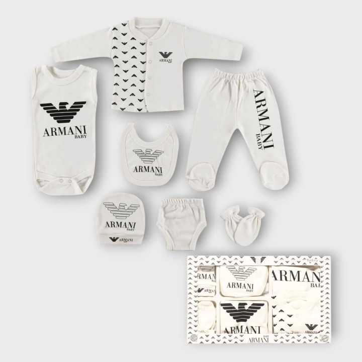 Baby Marka Armay Desen Yedili Set Unisex 0-6 Ay