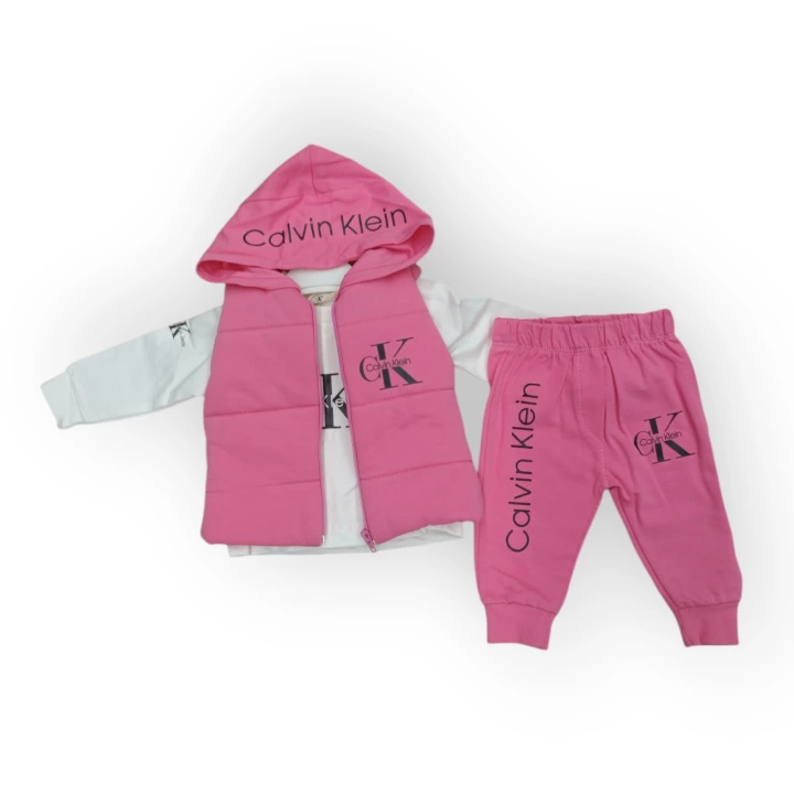 Baby Marka Kelvin Desen Baskı Yelekli Üçlü Takım Unisex 6-36 Ay