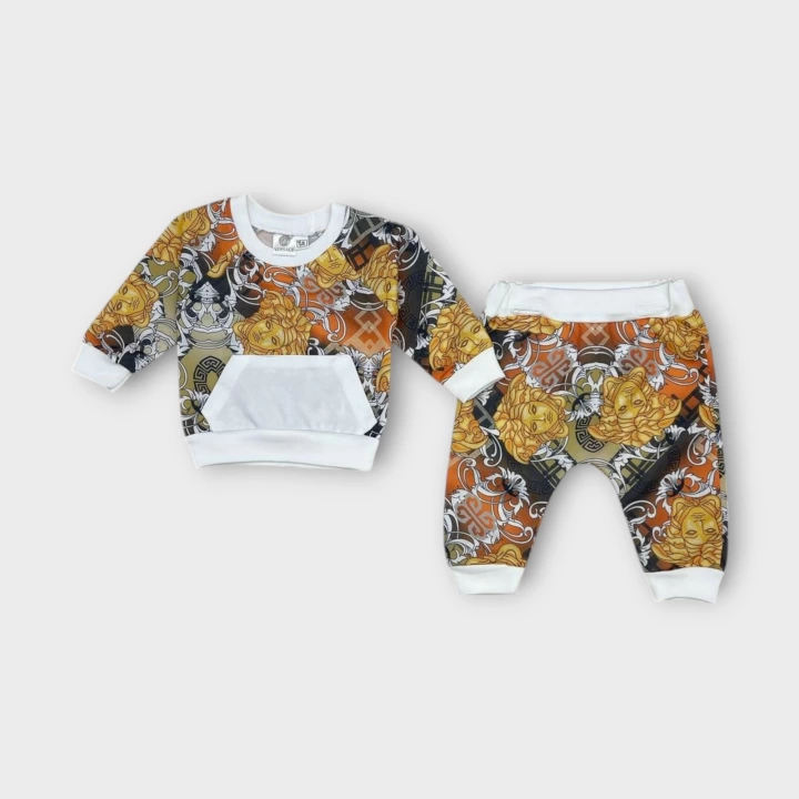 Baby Marka Baskılı Versay Desen İkili Takım Unisex 6-24 Ay