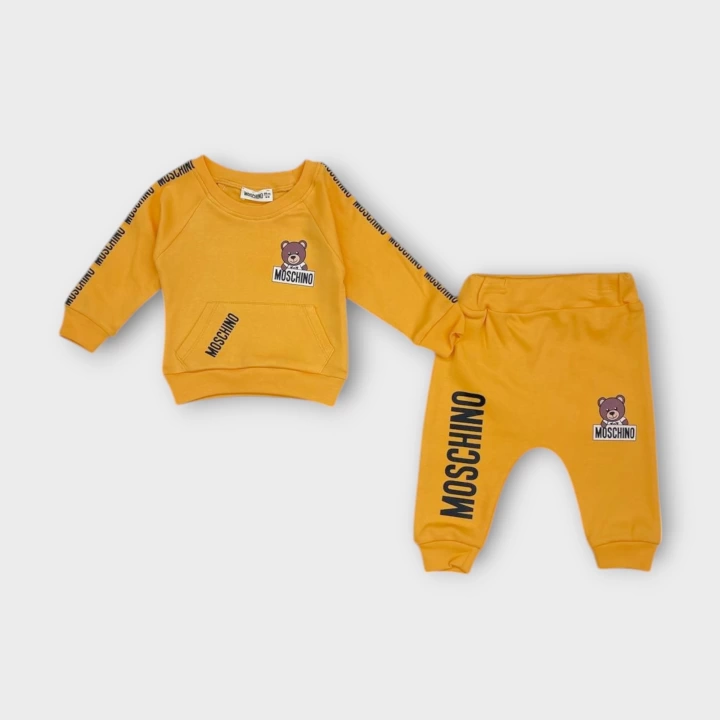 Baby Marka Baskılı Moşino Desen İkili Takım Unisex 6-24 Ay