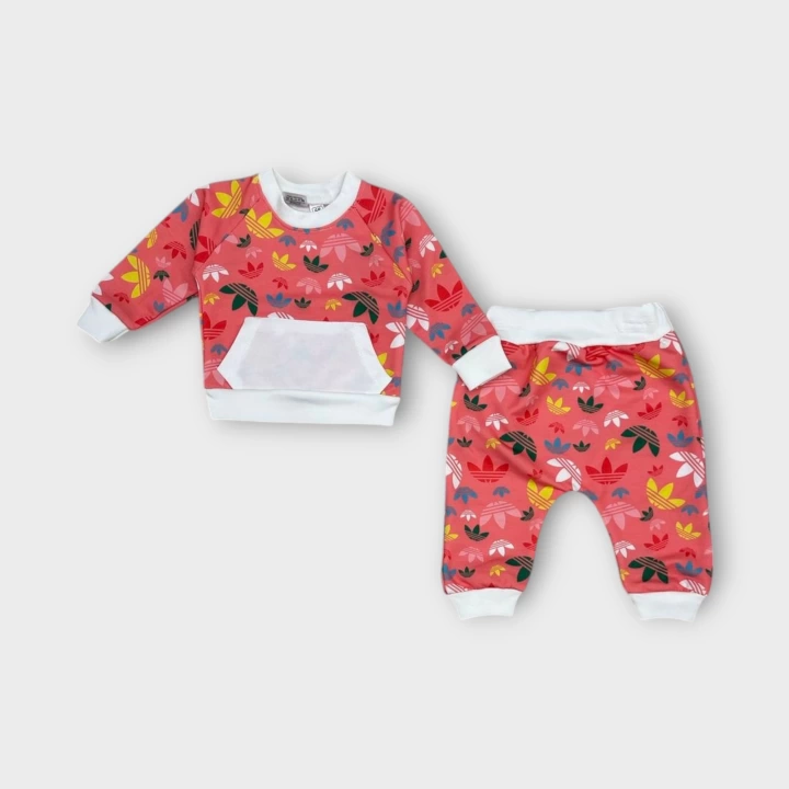 Baby Marka Baskılı Addas Desen İkili Takım Unisex 6-24 Ay