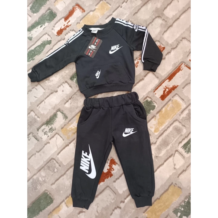 Baby Marka Nke Desen Bisiklet Yaka İkili Takım Unisex 1-5 Yaş