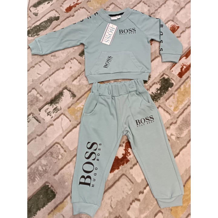 Baby Marka Bossa Desen Bisiklet Yaka İkili Takım Unisex 1-5 Yaş