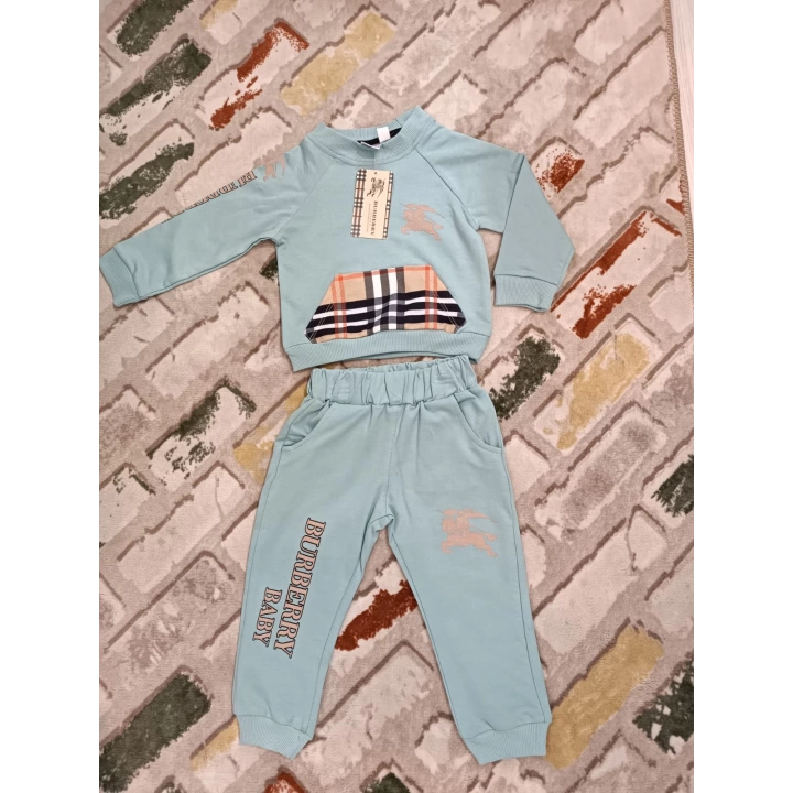 Baby Marka Borberi Desen Bisiklet Yaka İkili Takım Unisex 1-5 Yaş