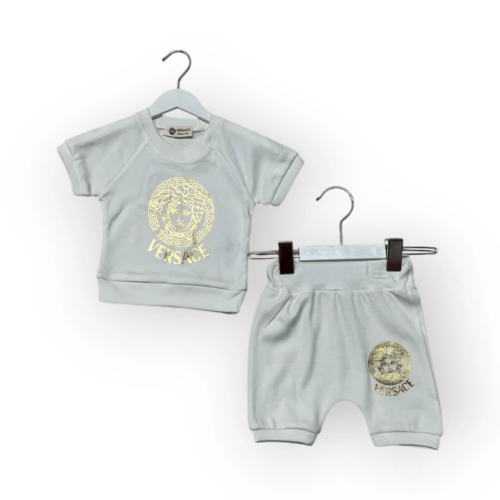 Baby Marka Versay Desen İnterlok Şortlu İkili Takım Unisex 6-24 Ay