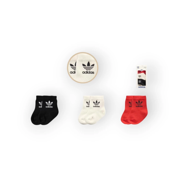 Baby Marka Addas Desen Çorap Set Unisex 0-6 AY 3 Lü Set