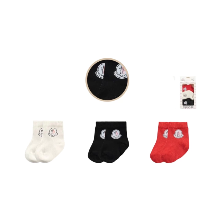 Baby Marka Moller Desen Çorap Set Unisex 0-6 AY 3 Lü Set