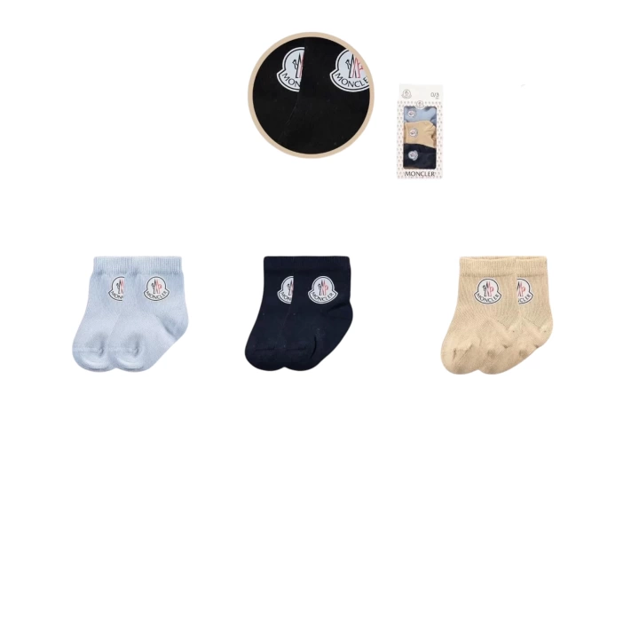Baby Marka Moller Desen Çorap Set Unisex 0-6 AY 3 Lü Set