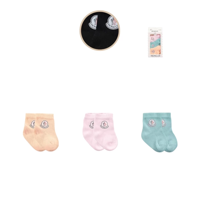 Baby Marka Moller Desen Çorap Set Unisex 0-6 AY 3 Lü Set