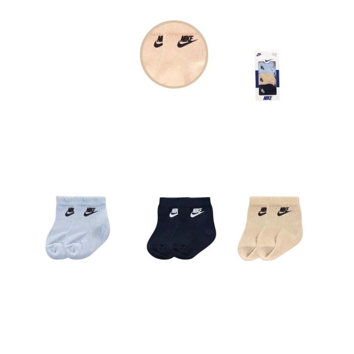Baby Marka Nke Desen Çorap Set Unisex 0-6 AY 3 Lü Set