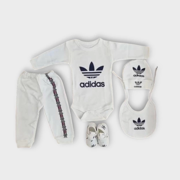 Baby Marka Addas Desen Beşli Set Unisex 0-6 Ay