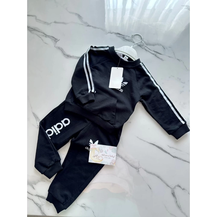 Baby Marka Addas Desen Bisiklet Yaka İkili Takım Unisex 1-5 Yaş