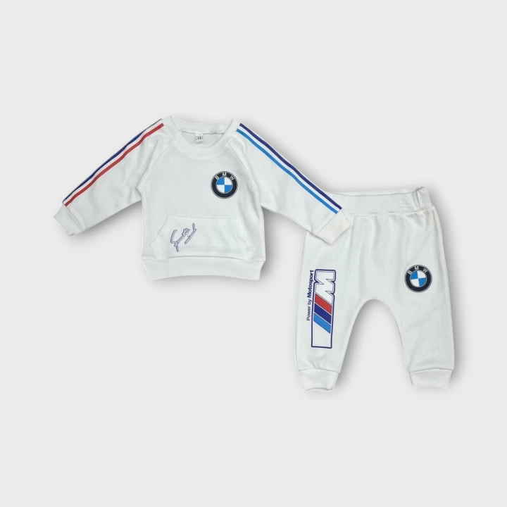 Baby Marka Baskılı Beveme Desen İkili Takım Unisex 6-24 Ay