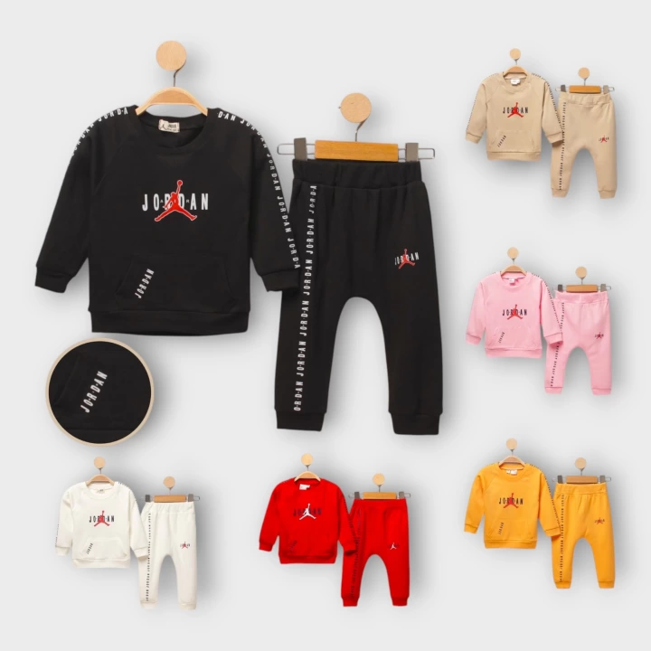 Baby Marka Baskılı Jrdon Desen İkili Takım Unisex 6-24 Ay