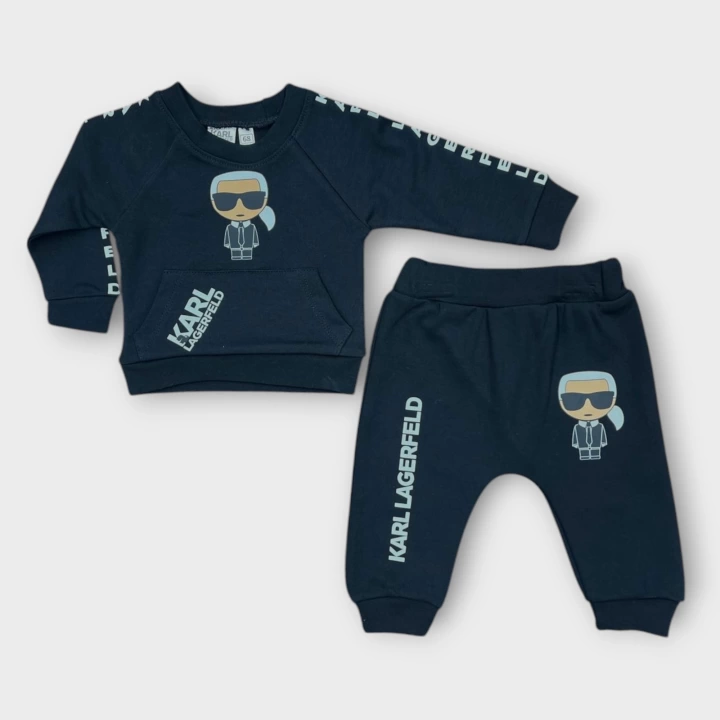 Baby Marka Baskılı Kyrl Desen İkili Takım Unisex 6-24 Ay