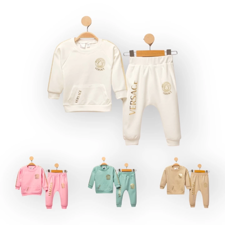 Baby Marka Baskılı Versay Desen İkili Takım Unisex 6-24 Ay