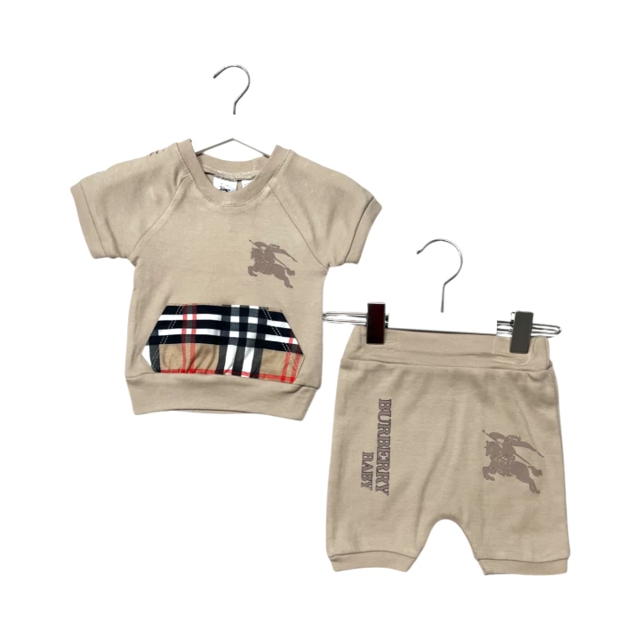 Baby Marka Borberi Desen İnterlok Şortlu İkili Takım Unisex 6-24 Ay