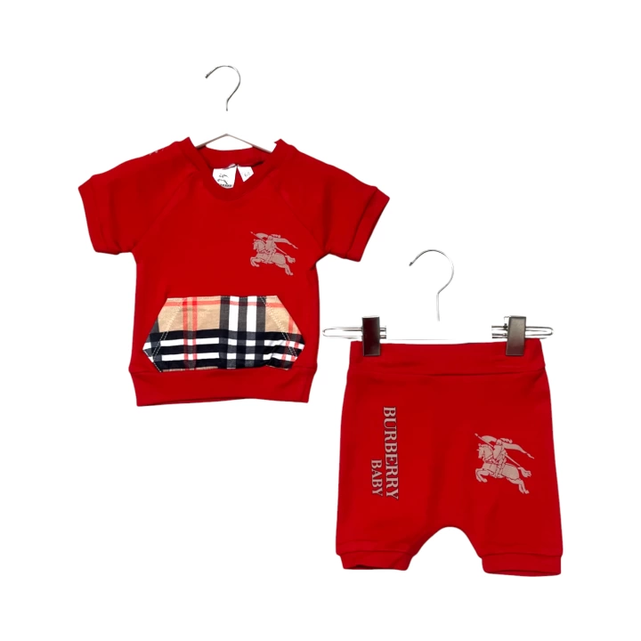 Baby Marka Borberi Desen İnterlok Şortlu İkili Takım Unisex 6-24 Ay