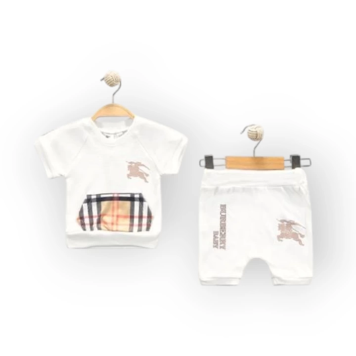 Baby Marka Borberi Desen İnterlok Şortlu İkili Takım Unisex 6-24 Ay