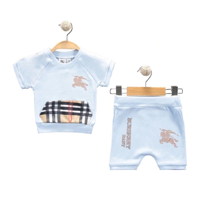 Baby Marka Borberi Desen İnterlok Şortlu İkili Takım Unisex 6-24 Ay