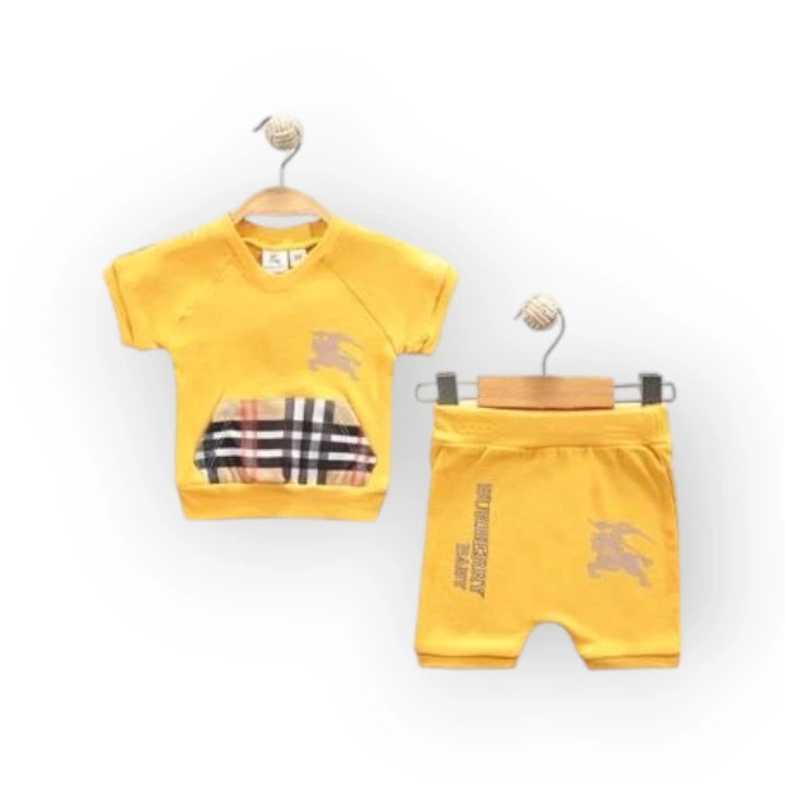 Baby Marka Borberi Desen İnterlok Şortlu İkili Takım Unisex 6-24 Ay