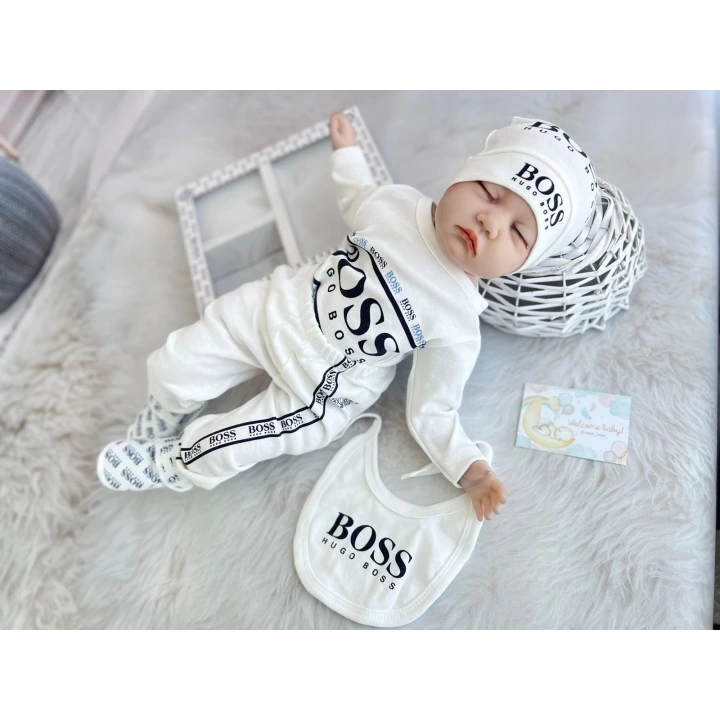 Baby Marka Bossa Desen Beşli Set Unisex 0-6 Ay