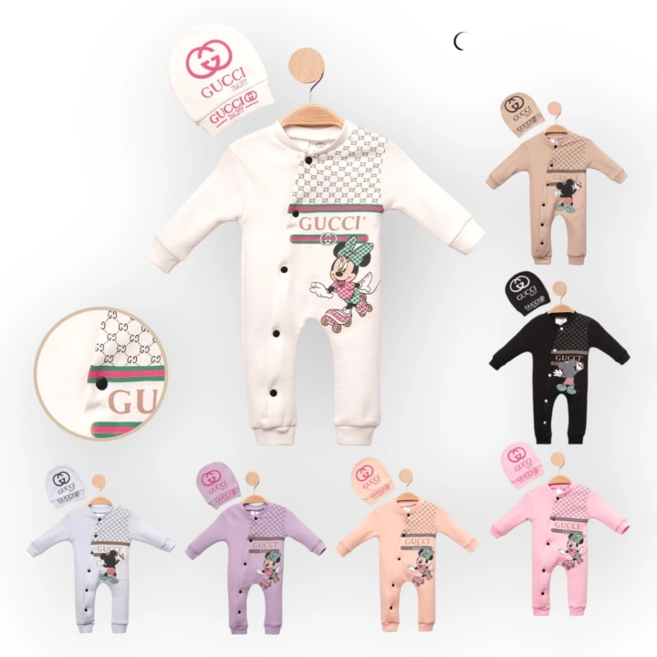 Baby Marka Cuccy Desen Şapkalı Tulum Unisex 6-24 Ay