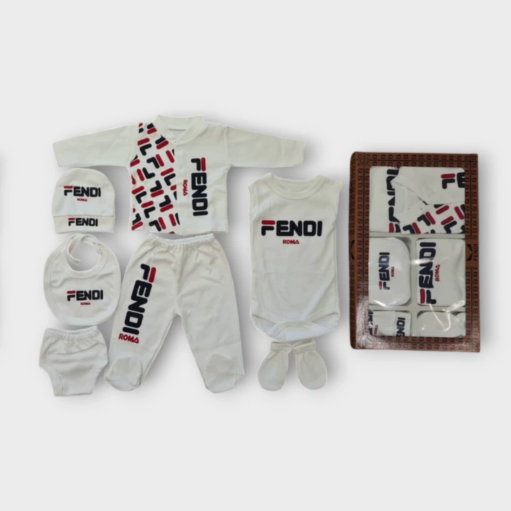 Baby Marka Fany Desen Yedili Set Unisex 0-6 Ay