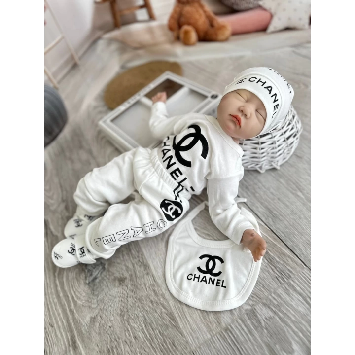 Baby Marka Kanaly Desen Beşli Set Unisex 0-6 Ay