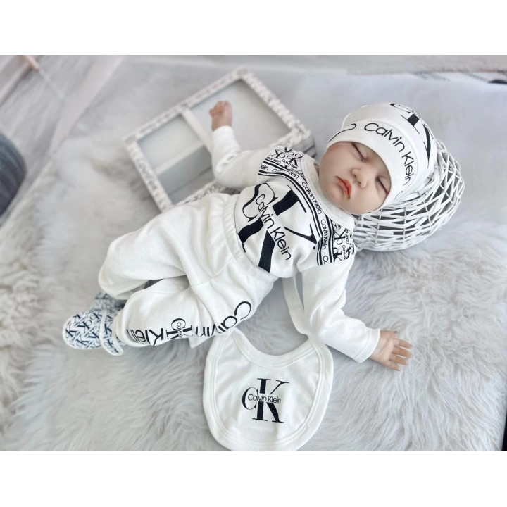 Baby Marka Kelvin Desen Beşli Set Unisex 0-6 Ay