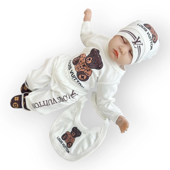 Baby Marka Vilton Desen Beşli Set Unisex 0-6 Ay