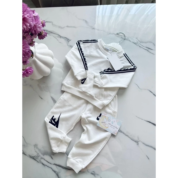 Baby Marka Nke Desen Bisiklet Yaka İkili Takım Unisex 1-5 Yaş