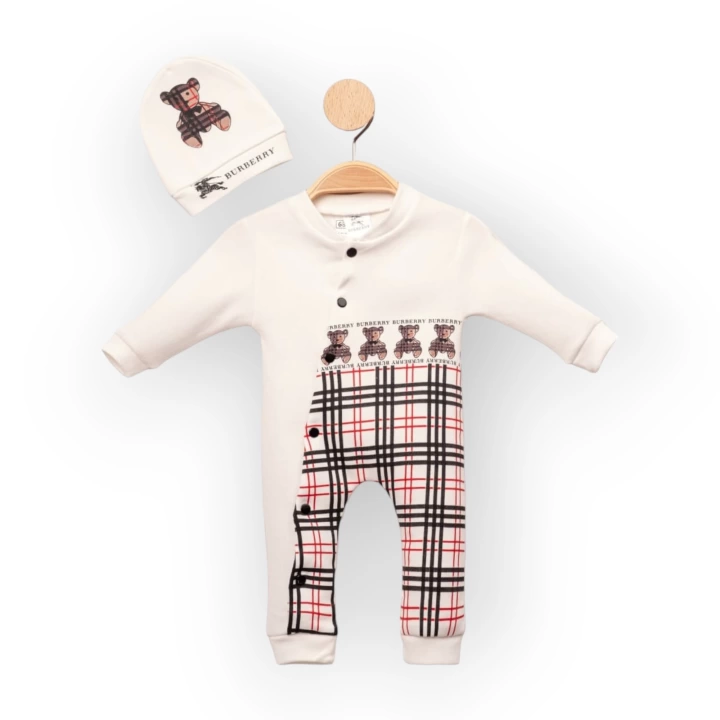 Baby Marka Tomm Desen Şapkalı Tulum Unisex 6-24 Ay