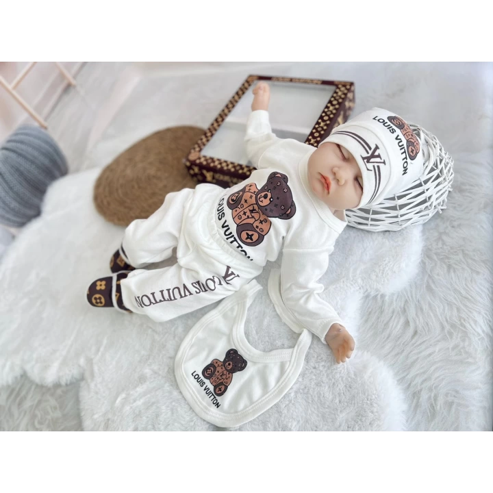 Baby Marka Wilton Desen Beşli Set Unisex 0-6 Ay