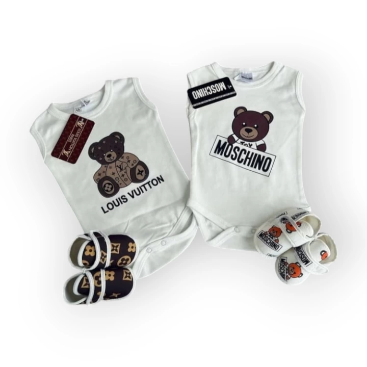 Baby Marka Wilton Desen Çıtçıtlı Kolsuz Bady Unisex 6-24 Ay