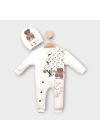 Baby Marka Wilton Desen Şapkalı Tulum Unisex 6-24 Ay