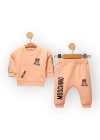 Baby Marka Baskılı Moşino Desen İkili Takım Unisex 6-24 Ay