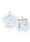 Baby Marka Bossa Desen İnterlok Şortlı İkili Takım Unisex 6-24 Ay