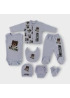 Baby Marka Moşino Desen Yedili Set Unisex 0-6 Ay