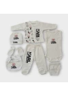 Baby Marka Kyrl Desen Yedili Set Unisex 0-6 Ay