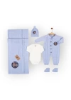 Baby Marka Borberi Desen Triko Set Unisex 0-6 Ay