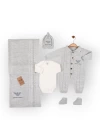 Baby Marka Armay Desen Triko Set Unisex 0-6 Ay