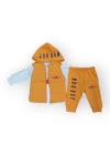 Baby Marka Jrdon Desen Baskı Yelekli Üçlü Takım Unisex 6-36 Ay