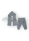 Baby Marka Kelvin Desen Baskı Yelekli Üçlü Takım Unisex 6-36 Ay